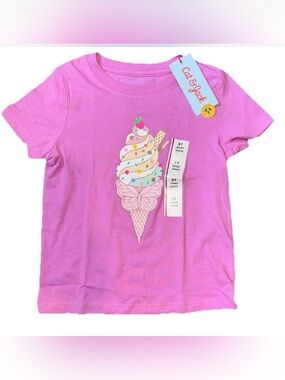 Cat & Jack Pink Ice Cream Cone Graphic Tee